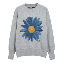 Desigual 女針織彩花毛衣 #1956763｜白,XL
